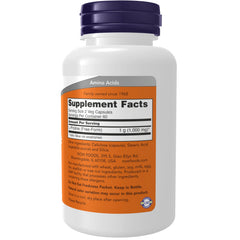 NOW Foods L-Proline 500 mg vegan capsules, bottle label visible for product assurance.
