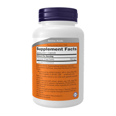 NOW Foods L-Tyrosine capsules close-up shows easy-to-swallow form
