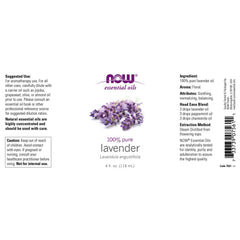 NOW Foods lavender oil cap close-up indicating purity for safe use
