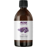 NOW Foods Lavender Oil bottle 16 oz with calming floral aroma for relaxation