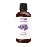 NOW Foods Lavender Oil bottle on display, highlighting a calming aromatherapy option.