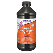 NOW Foods Liquid Hyaluronic Acid bottle for easy daily hydration.