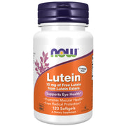 NOW Foods Lutein softgels bottle in packaging for daily eye support