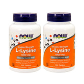 NOW Foods Lysine 1000mg bottle front view for daily vegan supplementation.