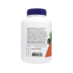 NOW Foods Magnesium 400mg ingredients panel illustrates citrate, oxide and aspartate forms.