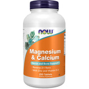 NOW Foods Magnesium & Calcium with Zinc and Vitamin D-3 bottle for nerve and bone support