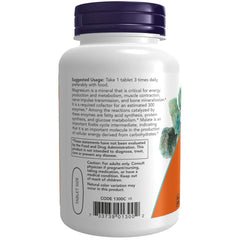 NOW Foods Magnesium Malate 1000mg tablets closeup showing easy-to-swallow pills