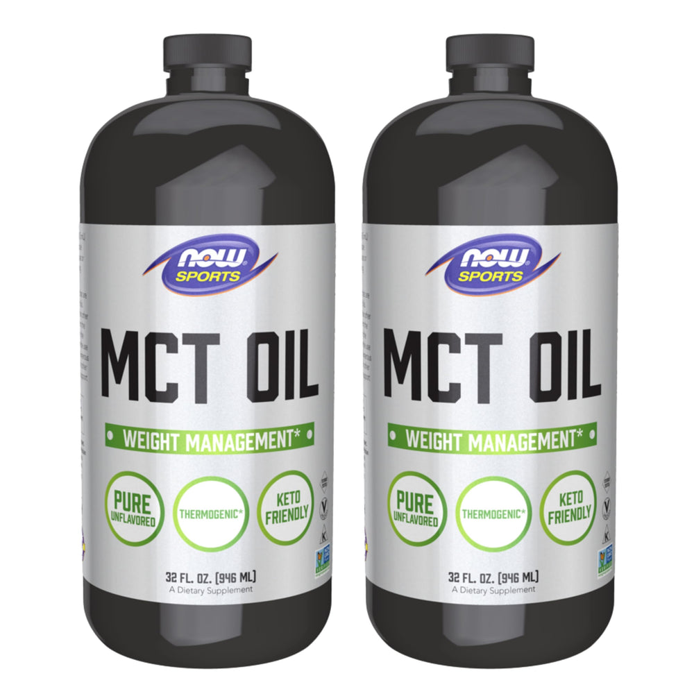 NOW Foods MCT Oil bottle with pour spout for quick, measured use.
