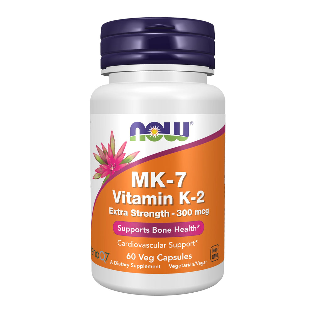 NOW Foods MenaQ7 bottle for bone-supporting MK-7 vitamin K2.