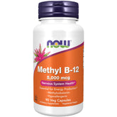 NOW Foods Methyl B-12 bottle with 90 vegan capsules for energy support