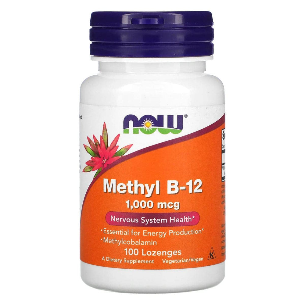 NOW Foods Metil B-12 1000mcg, doble pack de pastillas, soporte para energía diaria.