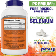 NOW Foods NAC capsules close-up showing convenient twice-daily capsules