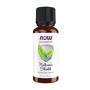 NOW Foods Nature's Shield bottle with energizing essential oil blend for home use.
