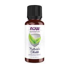NOW Foods Nature's Shield bottle with energizing essential oil blend for home use.