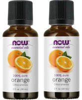 NOW Foods orange oil bottle — pure essential oil for uplifting aromatherapy and diffusing.