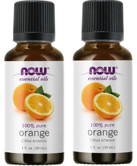 NOW Foods orange oil bottle — pure essential oil for uplifting aromatherapy and diffusing.