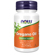 NOW Foods Oregano Oil softgels bottle with enteric coating for intestinal support