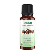 NOW Foods Organic Clove Oil bottle ready for pure aromatherapy use