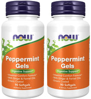 NOW Foods Peppermint Gels with enteric coating bottle supports comfortable digestion.