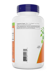NOW Foods Peppermint Gels ingredients closeup highlights peppermint, ginger, fennel oils for digestion.