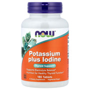 NOW Foods Potasio con Yodo, frasco de tabletas para uso diario.