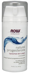 NOW Foods Progesterone Cream Unscented 3 oz bottle for easy daily use.