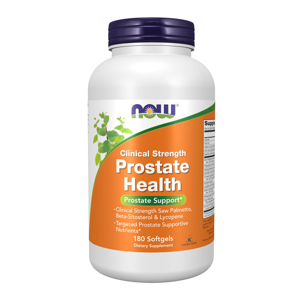 NOW Foods Prostate Health bottle close-up may support prostate health