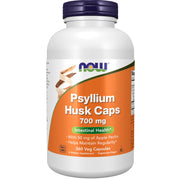 NOW Foods front packaging showing psyllium husk caps for easy fiber