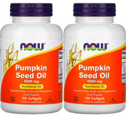 NOW Foods pumpkin seed oil softgels bottle close-up for daily wellness support