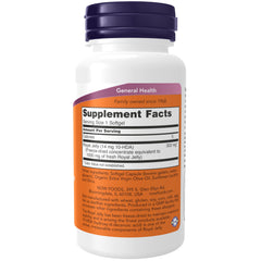 Close-up of NOW Foods Royal Jelly bottle highlighting 10-HDA component