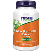 NOW Foods Saw Palmetto extract softgels bottle for daily wellness.
