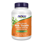 NOW Foods Silymarin bottle front with double strength milk thistle.