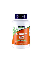 NOW Foods Slippery Elm 400mg capsules for GI comfort with traditional herbal use.