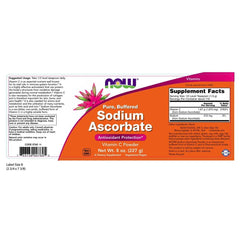 NOW Foods Sodium Ascorbate Powder scoop illustrates convenient dosing for everyday supplementation