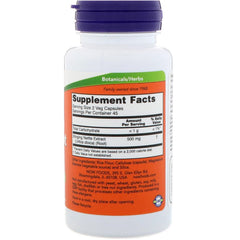 NOW Foods Stinging Nettle Root capsules close-up, easy-to-swallow daily support