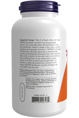 NOW Foods Sunflower Lecithin label denotes non-GMO, soy-free, kosher formulation.