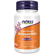 NOW Foods triple strength astaxanthin bottle close-up for eye comfort