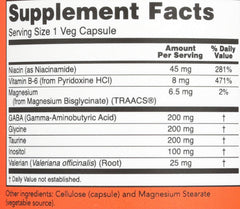 NOW Foods True Calm amino relaxer label detailing ingredients and benefits
