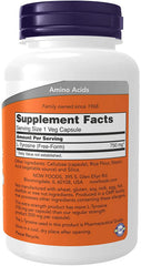 NOW Foods L-Tyrosine two-pack label view for convenient ongoing supplementation.
