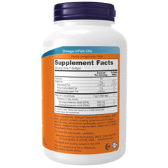 NOW Foods Ultra Omega-3 softgels close-up showing purity and distillation