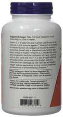 NOW Foods Vitamin C Crystals measuring scoop for precise daily dose.