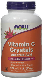 NOW Foods Vitamin C Crystals powder for easy daily mixing.