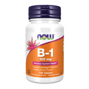 NOW Foods Vitamina B-1 tiamina 100 mg, tabletas listas para apoyar el metabolismo.