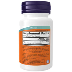 NOW Foods Zinc Picolinate capsules close-up; daily support potential