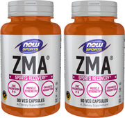 NOW Foods ZMA two-bottle pack on shelf for potential nightly recovery.