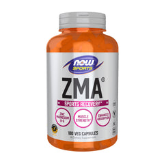 NOW Foods ZMA bottle closeup highlighting minerals for post-exercise recovery