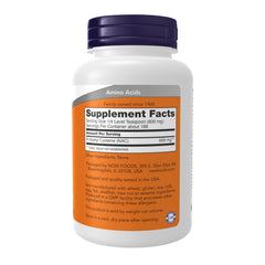 NOW NAC powder pour demonstrates accurate dosing for convenient daily supplementation.
