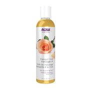 NOW Foods Tranquil Rose Massage Oil bottle promotes healthy-looking skin with vitamin E.