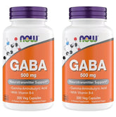 NOW Foods GABA capsules bottle supports relaxation and balanced mood.
