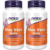 NOW Foods Aloe Vera 2-pack bottle front for daily wellness and convenience